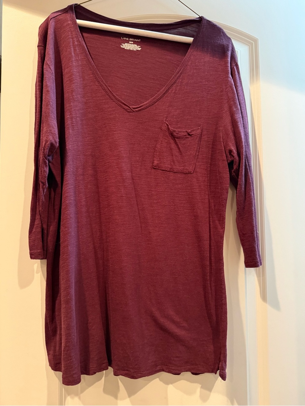 Lane Bryant Deep Burgundy V-Neck Tunic Top